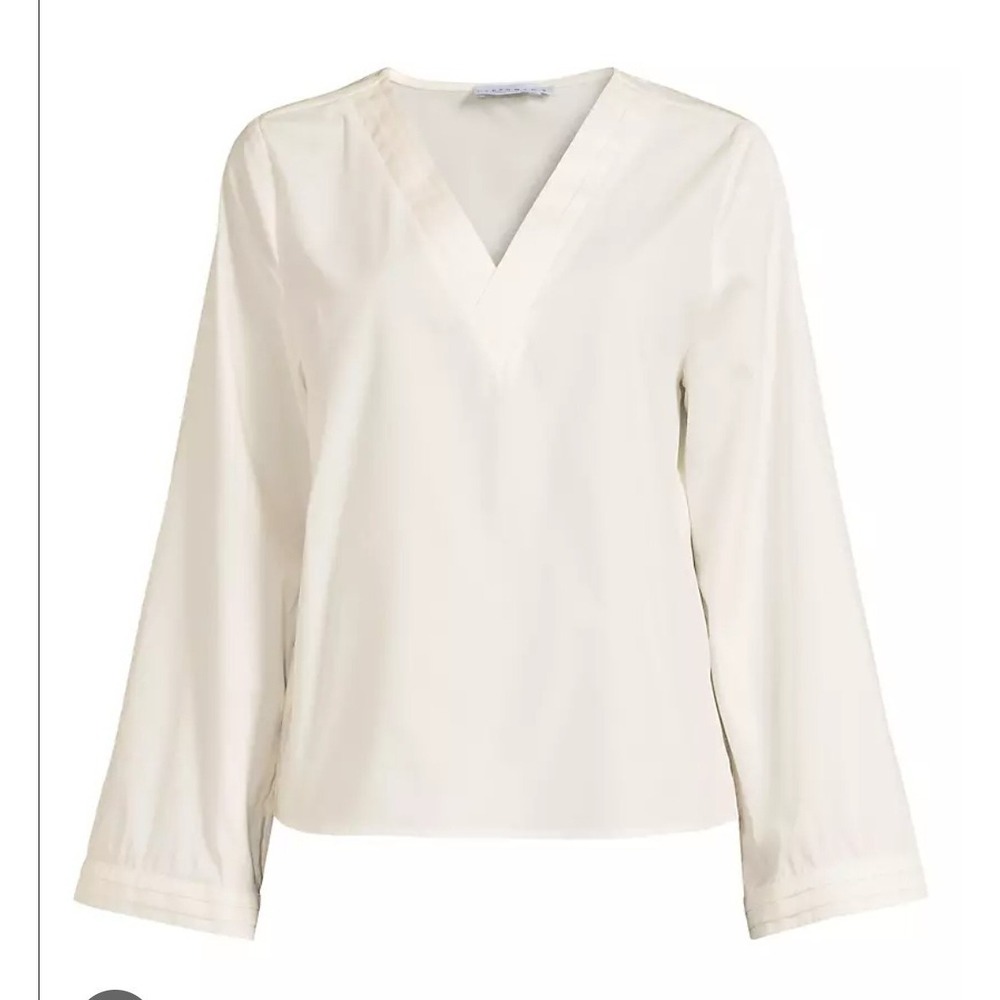 Harshman Anthropologie‎ Cotton Top Clean Girl Career Quiet Luxury Size S Ivory